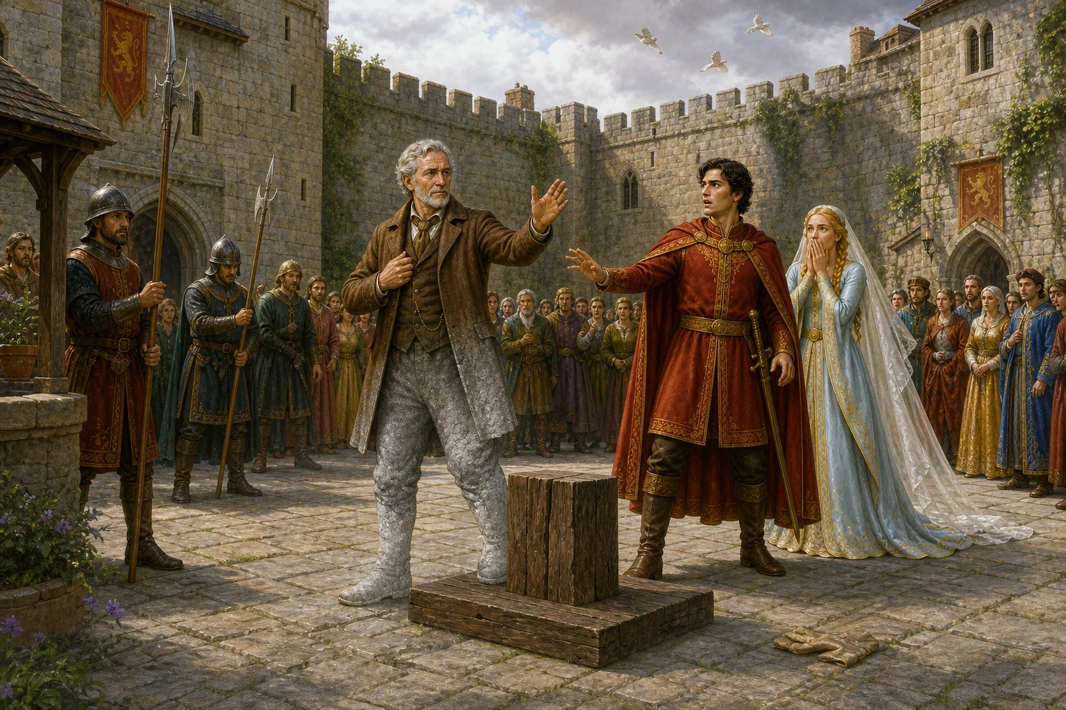 Faithful John was led out to the castle's inner courtyard to be put to death, and as the guards brought him to the block, he asked the king for one last favor —… Faithful John was led out to the castle's inner courtyard to be put to death, and as the guards brought him to the block, he asked the king for one last favor —…