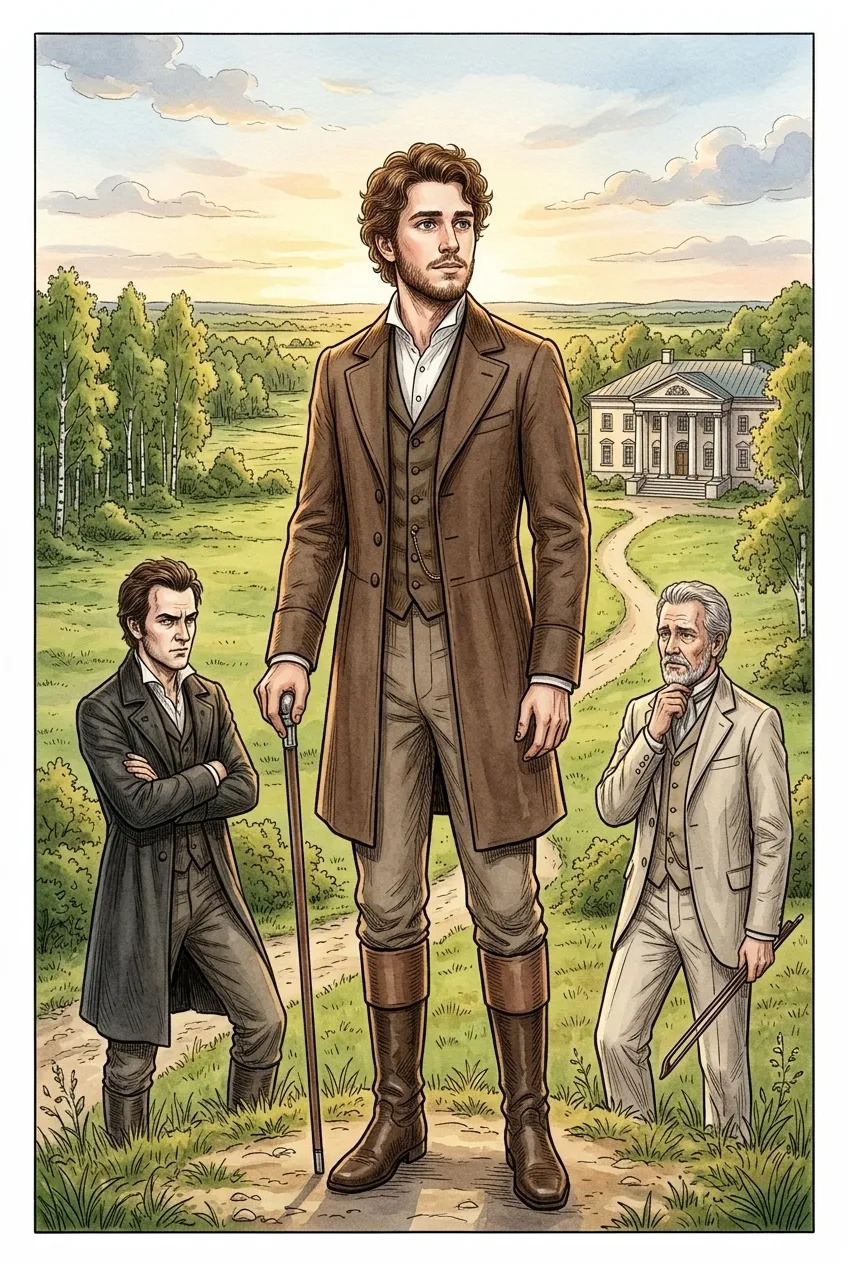 Fathers and Sons — Ivan Turgenev — 图书封面 — Wonder Novels