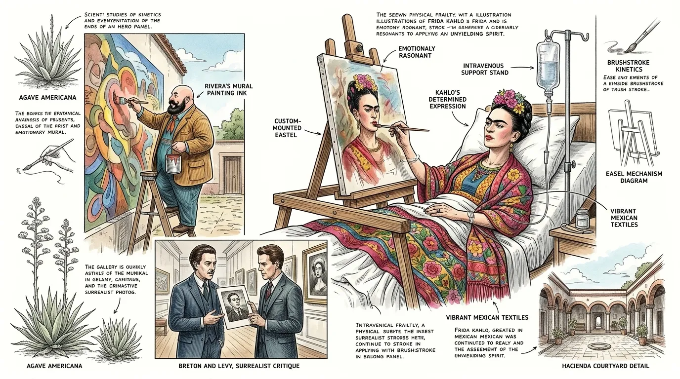 整个二十世纪四十年代直至五十年代初,弗里达·卡罗的身体健康状况持续严重恶化,饱受无休止的疼痛、多次使人衰弱的手术,最终甚至截肢。 整个二十世纪四十年代直至五十年代初,弗里达·卡罗的身体健康状况持续严重恶化,饱受无休止的疼痛、多次使人衰弱的手术,最终甚至截肢。
