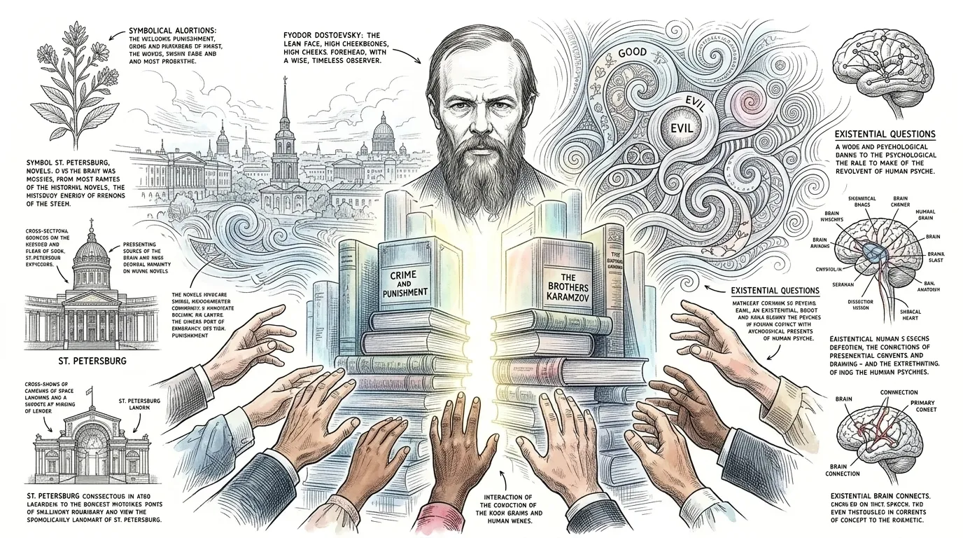 费奥多尔·陀思妥耶夫斯基的遗产不仅铭刻在文学史上,更铭刻在人类思想的结构之中。他的小说,对心理、道德和信仰进行了原始而无所畏惧的探索,持续地挑战和启… 费奥多尔·陀思妥耶夫斯基的遗产不仅铭刻在文学史上,更铭刻在人类思想的结构之中。他的小说,对心理、道德和信仰进行了原始而无所畏惧的探索,持续地挑战和启…