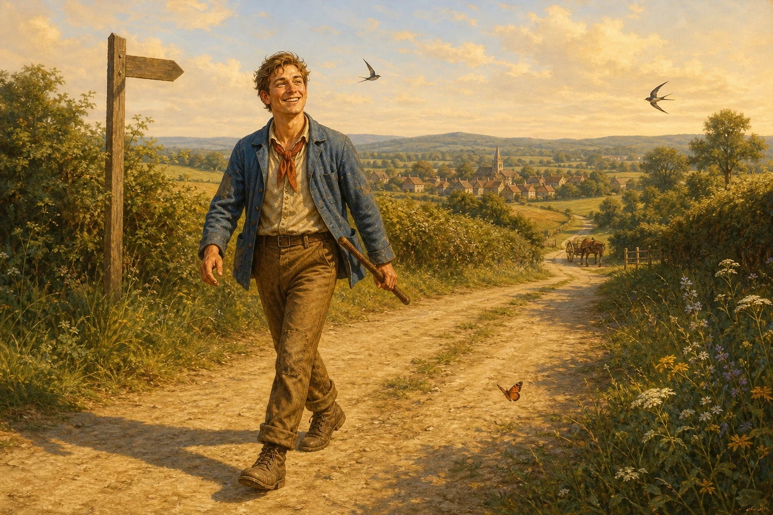 Hans straightened up, dusted off his hands, and felt lighter than he had felt all day — lighter, indeed, than he had felt in seven long years. Hans straightened up, dusted off his hands, and felt lighter than he had felt all day — lighter, indeed, than he had felt in seven long years.