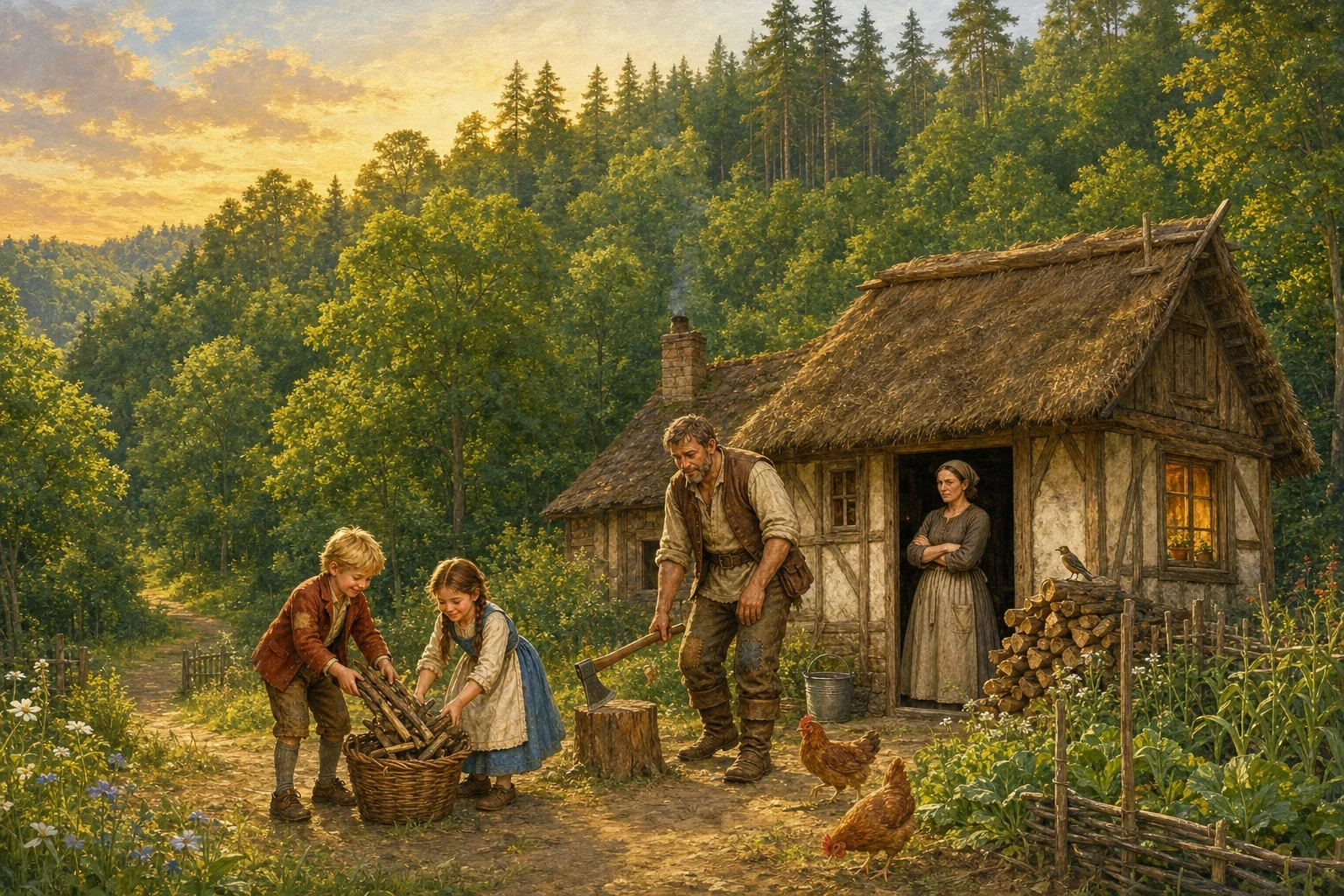 Hansel and Gretel — book cover — Wonder Tales