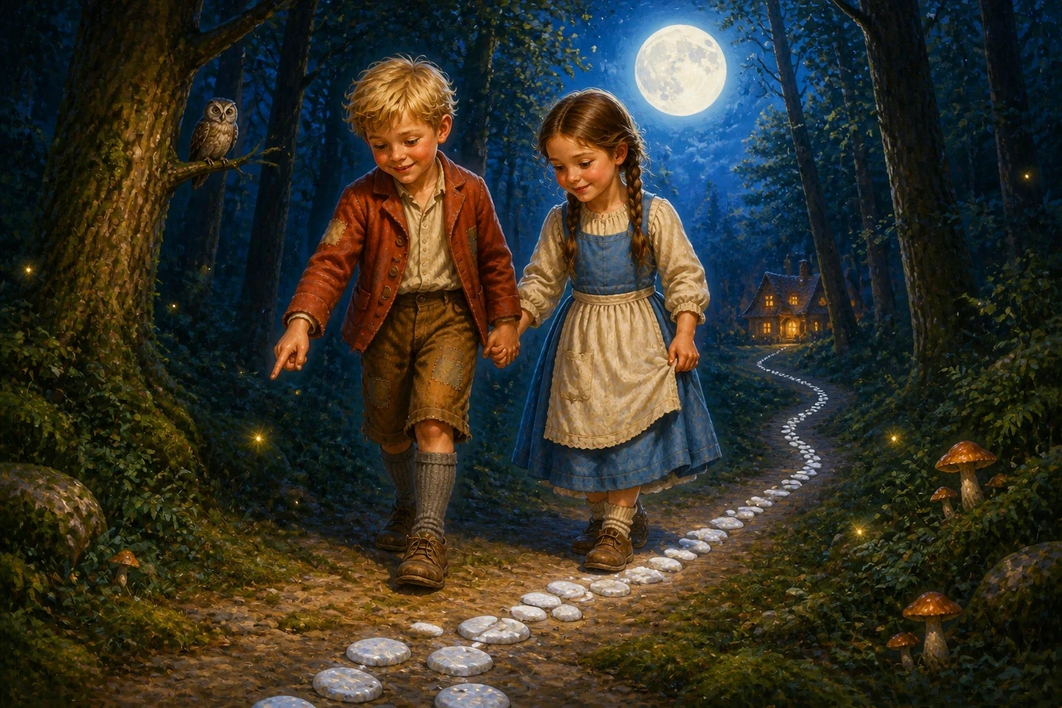 Deep in the forest the grown-ups built the children a little fire and told them to rest, promising to come back for them. But they did not come back.