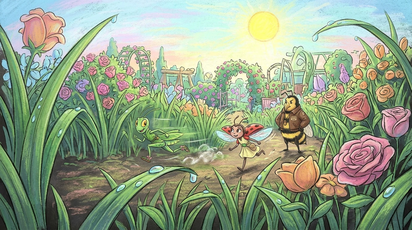 “快点,三叶草!花开舞会的选拔马上就要开始了!”小蚱蜢皮普一边穿过沾满露水的草地,一边兴奋地喊道。三叶草,一只爱思考的瓢虫,努力跟上,她的小翅膀嗡嗡… “快点,三叶草!花开舞会的选拔马上就要开始了!”小蚱蜢皮普一边穿过沾满露水的草地,一边兴奋地喊道。三叶草,一只爱思考的瓢虫,努力跟上,她的小翅膀嗡嗡…