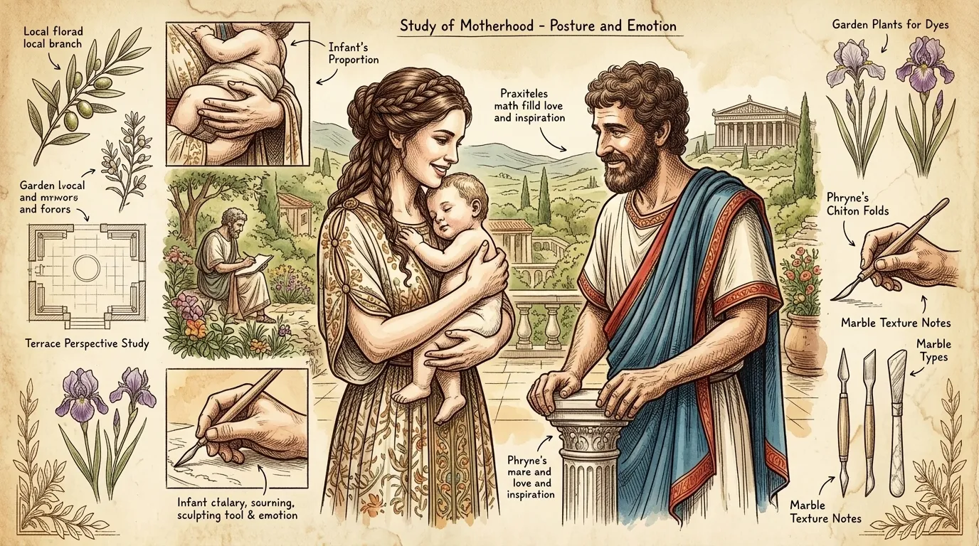 Praxiteles found profound inspiration in his family, particularly in observing the tenderness between parents and children. Praxiteles found profound inspiration in his family, particularly in observing the tenderness between parents and children.