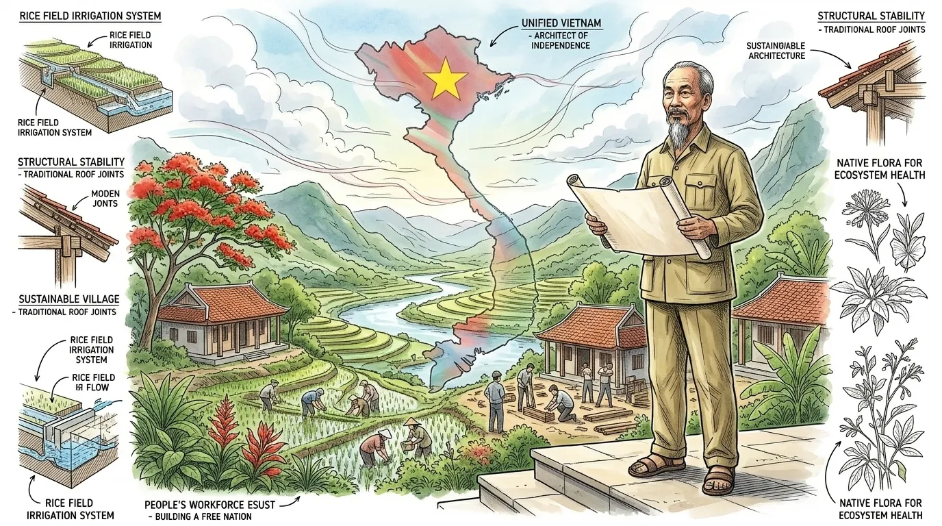 胡志明于一九六九年逝世,那是在西贡陷落和越南统一的六年前。然而,他的遗产得以延续,一股强大的力量继续激励着一九七五年的最终胜利。 胡志明于一九六九年逝世,那是在西贡陷落和越南统一的六年前。然而,他的遗产得以延续,一股强大的力量继续激励着一九七五年的最终胜利。