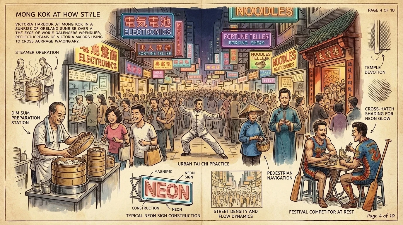 夜幕降临,旺角便会迸发出勃勃生机,街道上霓虹灯火通明,从电子产品到算命先生,各种广告牌熠熠生辉。购物者、食客和艺人挤满了每一个角落,整个区域变成了一… 夜幕降临,旺角便会迸发出勃勃生机,街道上霓虹灯火通明,从电子产品到算命先生,各种广告牌熠熠生辉。购物者、食客和艺人挤满了每一个角落,整个区域变成了一…
