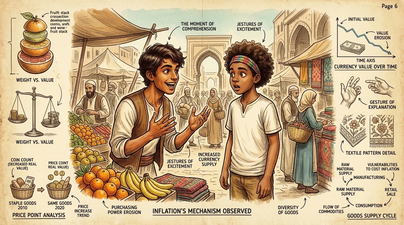 优素福的眼睛睁大了。“通货膨胀?那是什么?”骏解释道:“这意味着黄金的价值下降了,因为黄金太多了!这表明有多少财富从非洲流出! 优素福的眼睛睁大了。“通货膨胀?那是什么?”骏解释道:“这意味着黄金的价值下降了,因为黄金太多了!这表明有多少财富从非洲流出!