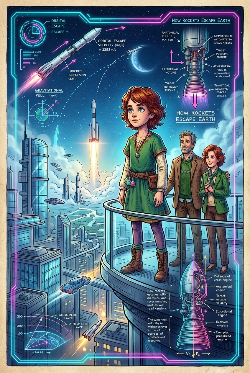 How Rockets Escape Earth — 图书封面 — Wonder Science