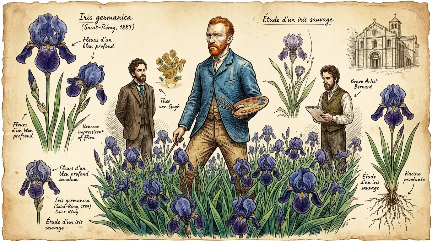 Irises by Vincent van Gogh (Saint-Rémy, France — 1889) — 图书封面 — Wonder Arts