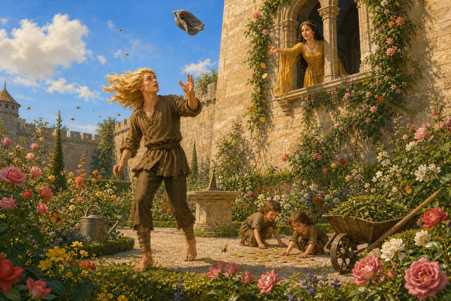 In the garden, the boy worked hard and said little, and kept his cap on always, even in the heat. But the king's daughter had a window that looked down over the… In the garden, the boy worked hard and said little, and kept his cap on always, even in the heat. But the king's daughter had a window that looked down over the…
