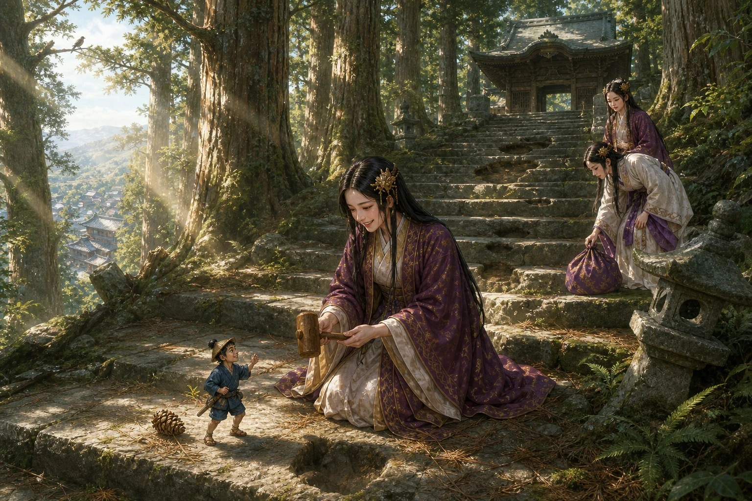 The birds started up again. The young lady came up the steps and knelt down and asked him, in a voice that was not quite steady, whether he was hurt, and… The birds started up again. The young lady came up the steps and knelt down and asked him, in a voice that was not quite steady, whether he was hurt, and…