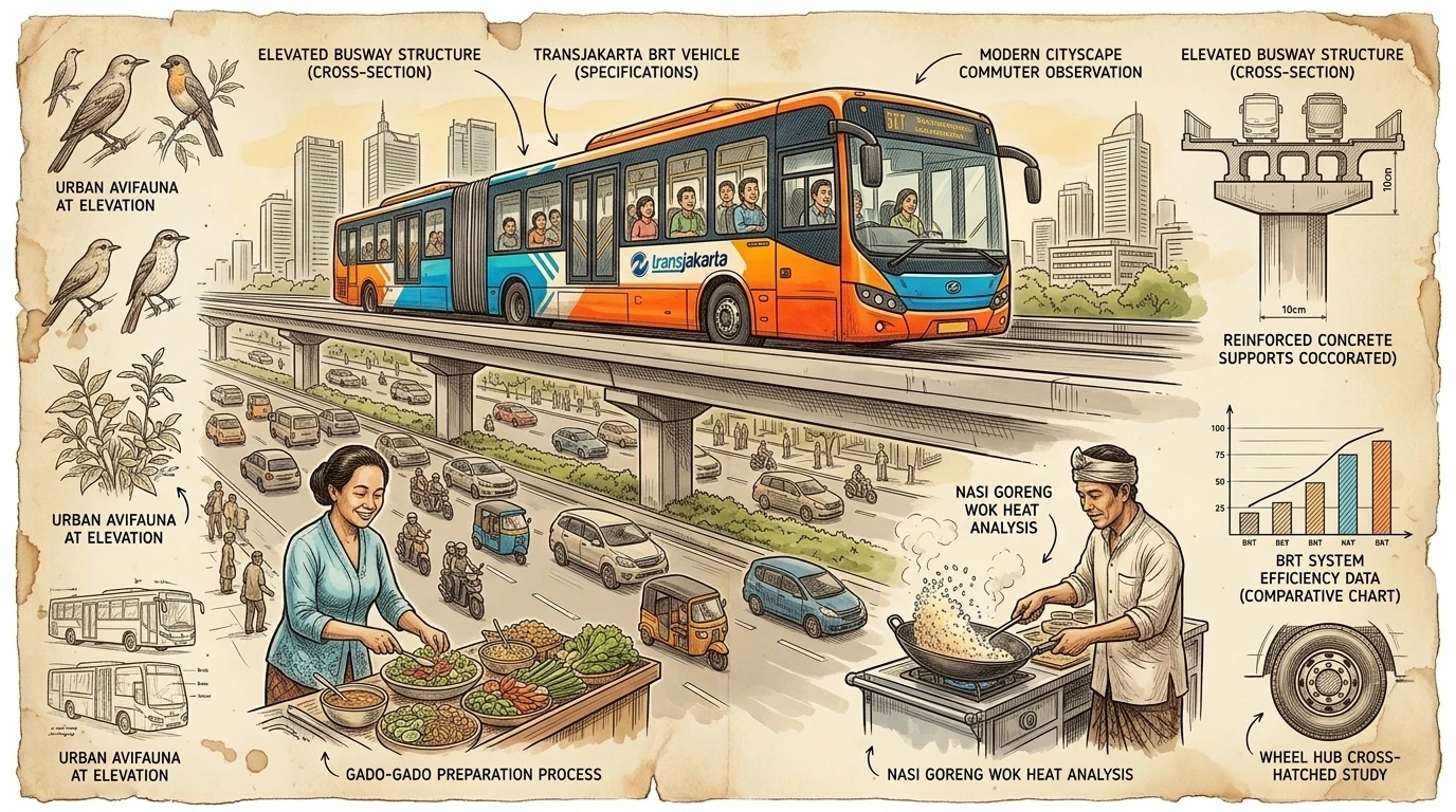 TransJakarta 快速公交系统穿梭于城市主干道,每日运送数百万通勤者。高架公交专用道为雅加达臭名昭著的交通堵塞提供了一种更快捷的选择。 TransJakarta 快速公交系统穿梭于城市主干道,每日运送数百万通勤者。高架公交专用道为雅加达臭名昭著的交通堵塞提供了一种更快捷的选择。
