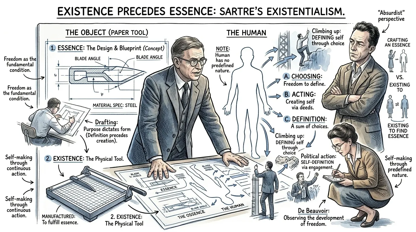 Jean-Paul Sartre — page 3 illustration — Wonder Philosophy Jean-Paul Sartre — page 3 illustration — Wonder Philosophy