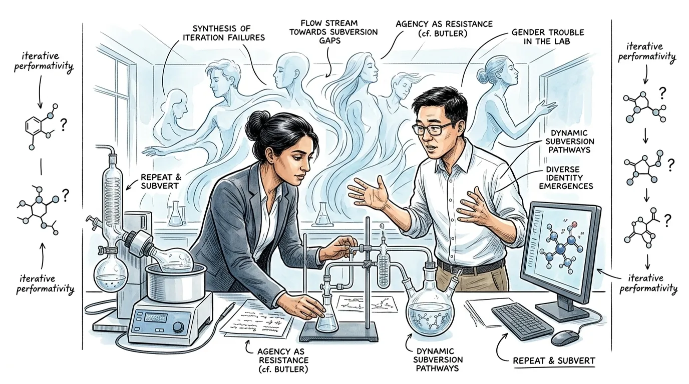 安雅总结道，她将巴特勒的著作与身份和抵抗的更广泛含义联系起来：“所以，性别规范的持续的、往往是无意识的表演，让它们看起来很自然。