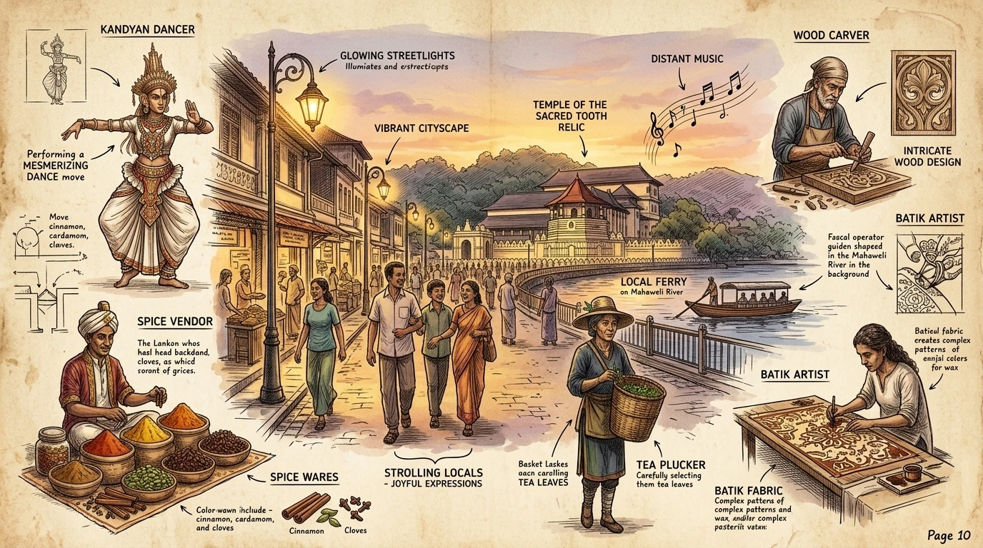 夜幕降临,康提在柔和的街灯照耀下,化作一座神奇的城市。音乐与欢声笑语充满空气,营造出一种充满活力的氛围。这座美丽的城市邀请您体验其独特的历史、文化和… 夜幕降临,康提在柔和的街灯照耀下,化作一座神奇的城市。音乐与欢声笑语充满空气,营造出一种充满活力的氛围。这座美丽的城市邀请您体验其独特的历史、文化和…