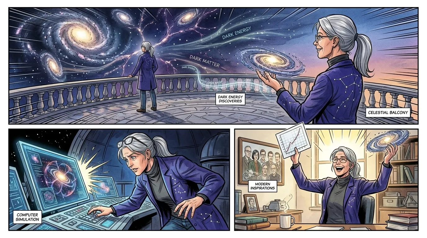 凯瑟琳·弗里斯的宇宙之旅,从星系旋转的奥秘到宇宙加速膨胀,展现了一个以智力勇气和开创性理论洞察力为标志的职业生涯。 凯瑟琳·弗里斯的宇宙之旅,从星系旋转的奥秘到宇宙加速膨胀,展现了一个以智力勇气和开创性理论洞察力为标志的职业生涯。