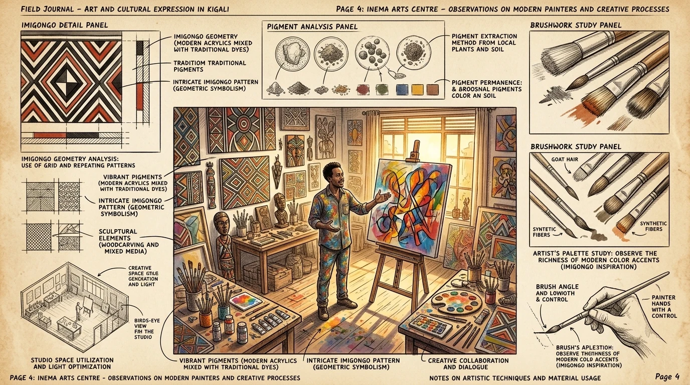 伊内玛艺术中心是一个由卢旺达艺术家组成的集体,他们在这里展示自己在绘画、雕塑和混合媒体方面的才华。该中心为创意合作和文化交流提供了一个空间。 伊内玛艺术中心是一个由卢旺达艺术家组成的集体,他们在这里展示自己在绘画、雕塑和混合媒体方面的才华。该中心为创意合作和文化交流提供了一个空间。