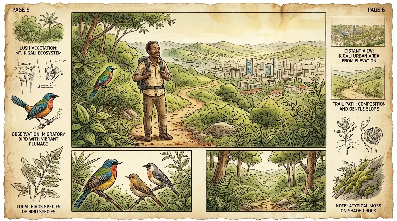 基加利山(Mount Kigali)可将城市和周边乡村的景色尽收眼底。徒步登上山顶,可以让人从城市的喧嚣中得到放松。 基加利山(Mount Kigali)可将城市和周边乡村的景色尽收眼底。徒步登上山顶,可以让人从城市的喧嚣中得到放松。