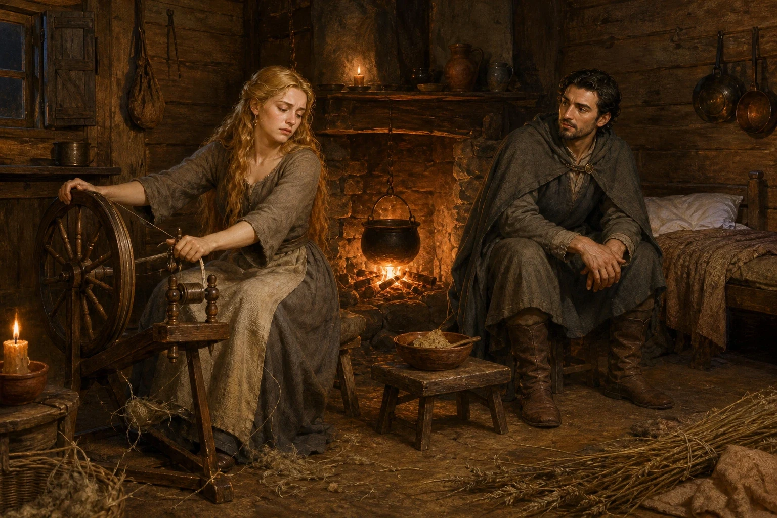 The basket-weaving having come to nothing, her husband tried a gentler trade next. He brought home a bundle of flax and a spinning wheel, and set it up for her… The basket-weaving having come to nothing, her husband tried a gentler trade next. He brought home a bundle of flax and a spinning wheel, and set it up for her…