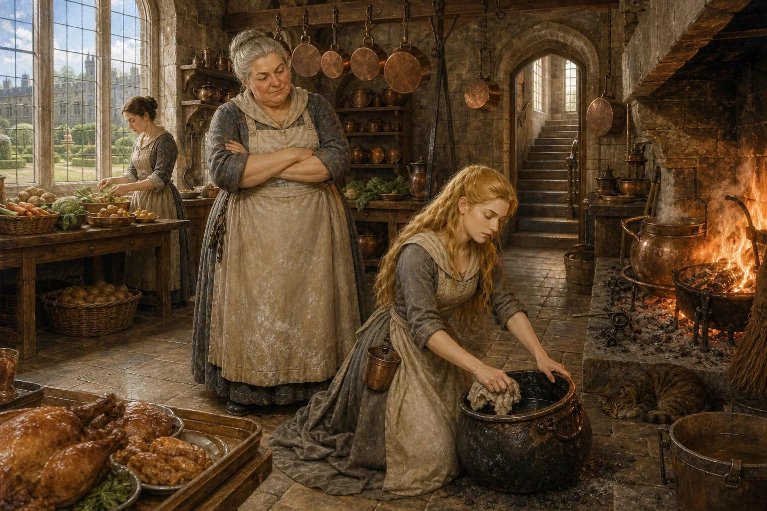 With nothing left to sell and no trade left to try, her husband told her sorrowfully that he had spoken to the cook at a great king's castle nearby, and that… With nothing left to sell and no trade left to try, her husband told her sorrowfully that he had spoken to the cook at a great king's castle nearby, and that…