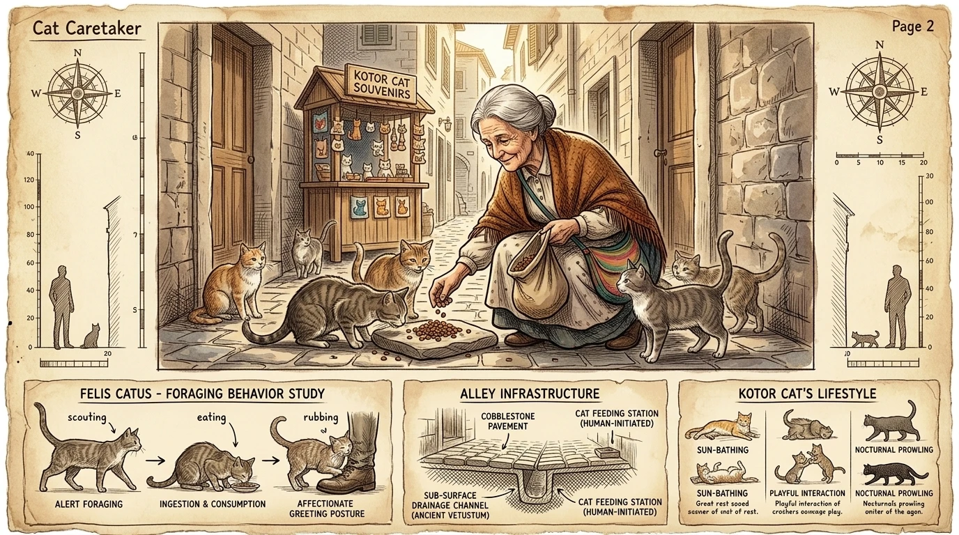 科托尔以其庞大的流浪猫数量而闻名,这些猫受到当地人的珍爱和照料。小摊贩出售猫咪主题的纪念品,当地人也经常为这些猫咪居民留下食物和水。 科托尔以其庞大的流浪猫数量而闻名,这些猫受到当地人的珍爱和照料。小摊贩出售猫咪主题的纪念品,当地人也经常为这些猫咪居民留下食物和水。