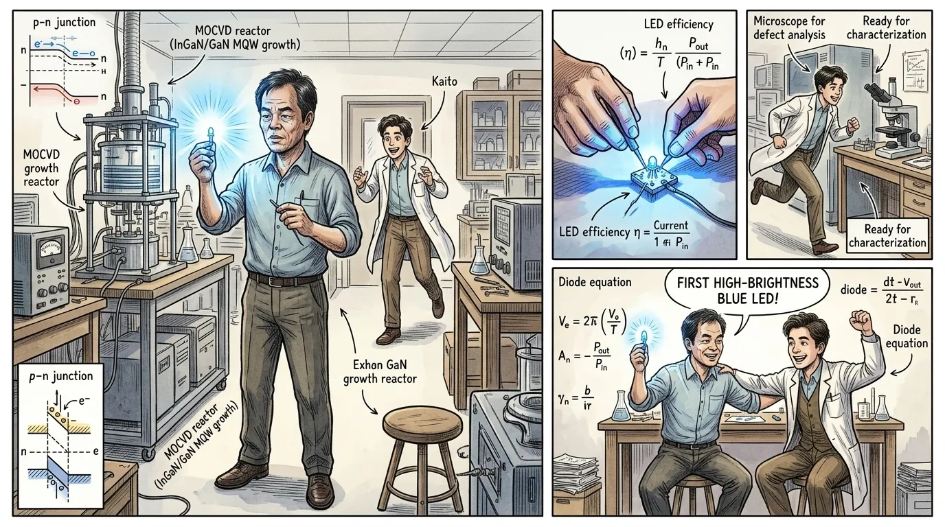全球对蓝色LED的探索在日亚化学工业株式会社的研究员中村修二手中达到了顶峰。中村修二以不懈的决心，常常是独自一人，顶着怀疑的目光，在二十世纪九十年代…