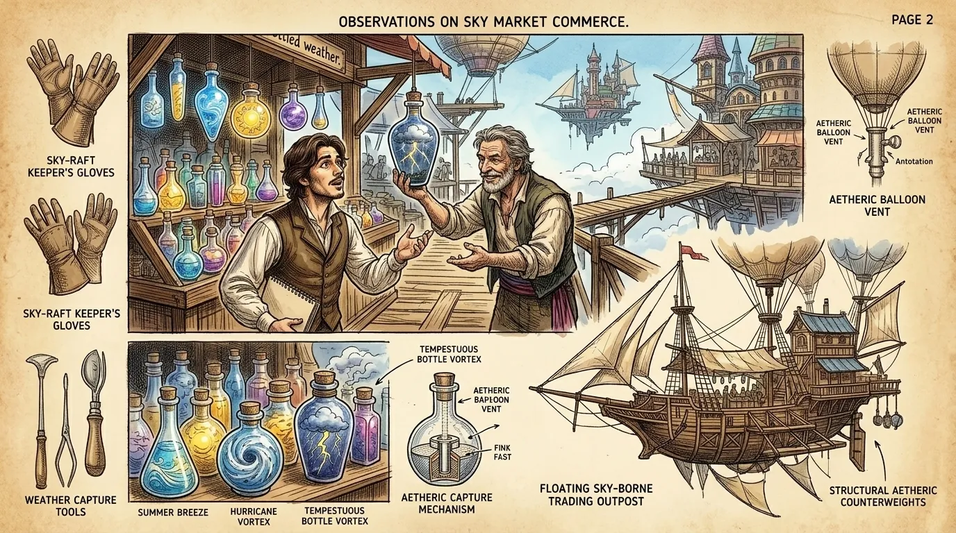 Young Eugène accompanied his father, a high-ranking government official, to the floating sky markets. The stalls were stacked with vials containing bottled… Young Eugène accompanied his father, a high-ranking government official, to the floating sky markets. The stalls were stacked with vials containing bottled…