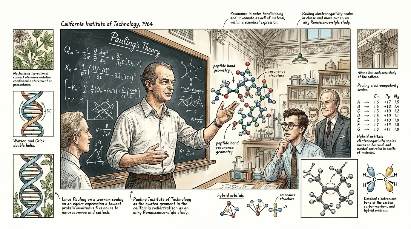 二十世纪二十年代末，在加州理工学院，年轻的教授莱纳斯·鲍林发起了一场革命。他设想将初生的量子力学原理应用于解释令人困惑的化学键本质。