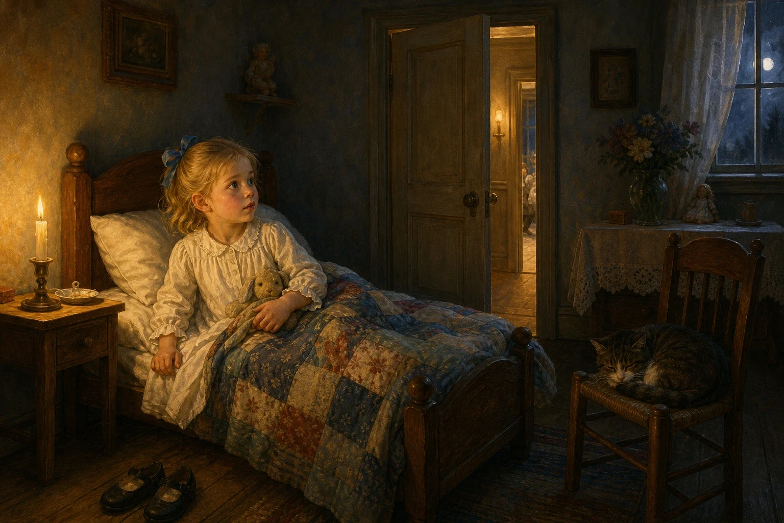 That night, after she had been tucked into bed, Ida lay quite still with her eyes open, thinking about everything the student had told her — the ball in the… That night, after she had been tucked into bed, Ida lay quite still with her eyes open, thinking about everything the student had told her — the ball in the…