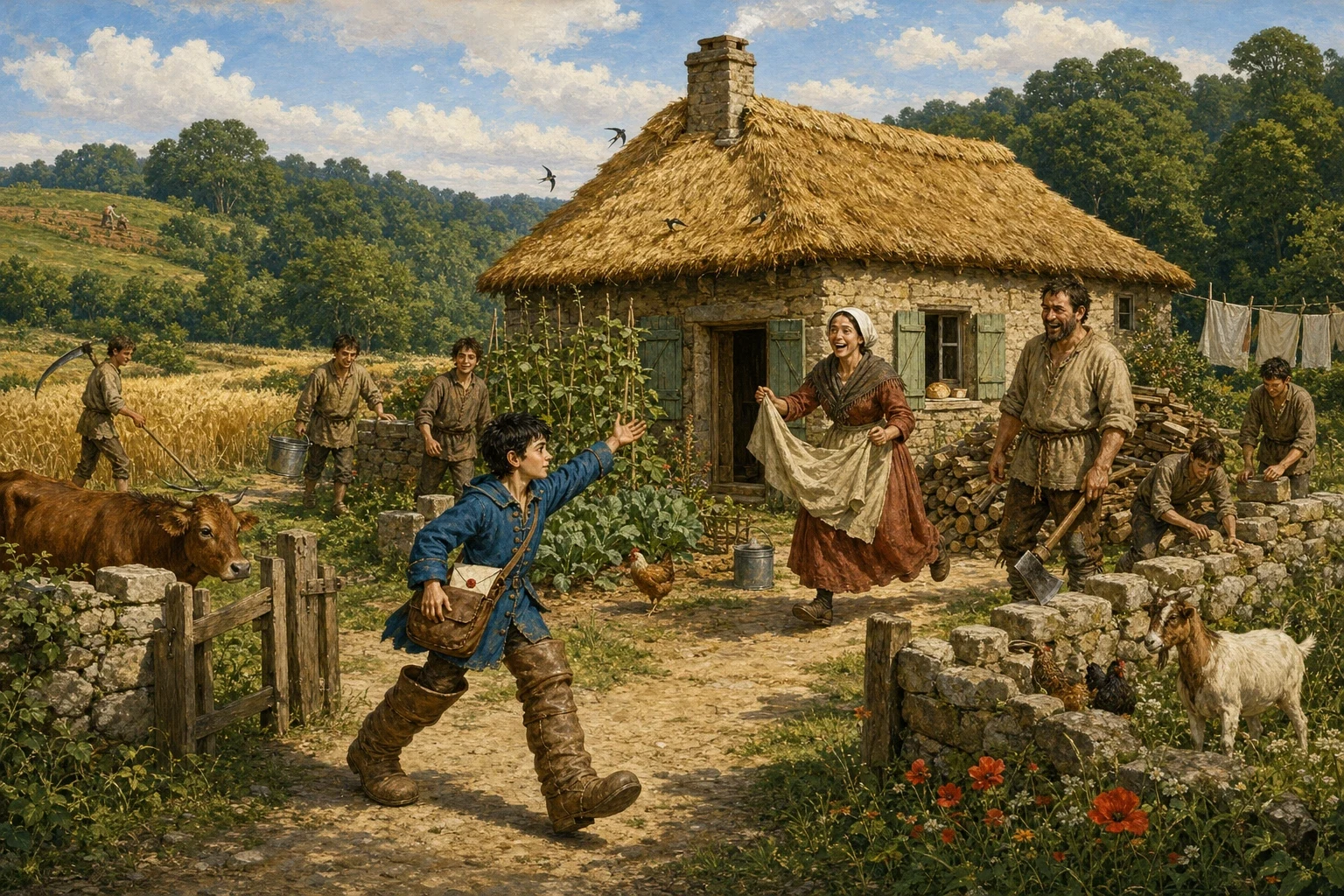 The boots fitted anybody who put them on, which was the whole magic of them, and so Little Thumbling came home across three counties in about as long as it…