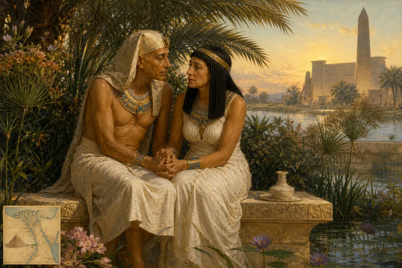 Within the serene embrace of the royal garden, amidst swaying papyrus and date palms, Menkaure, now a pharaoh in his early sixties and showing the signs of age… Within the serene embrace of the royal garden, amidst swaying papyrus and date palms, Menkaure, now a pharaoh in his early sixties and showing the signs of age…