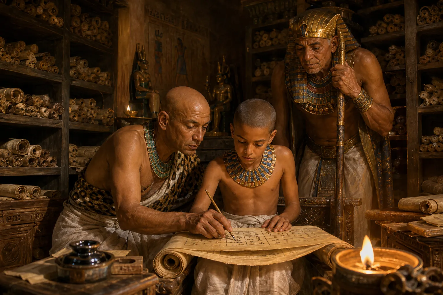 The loss of Khuenre, the beloved eldest son and intended heir, weighed heavily upon Menkaure. Now an elderly pharaoh, his steps sometimes aided by a sturdy… The loss of Khuenre, the beloved eldest son and intended heir, weighed heavily upon Menkaure. Now an elderly pharaoh, his steps sometimes aided by a sturdy…
