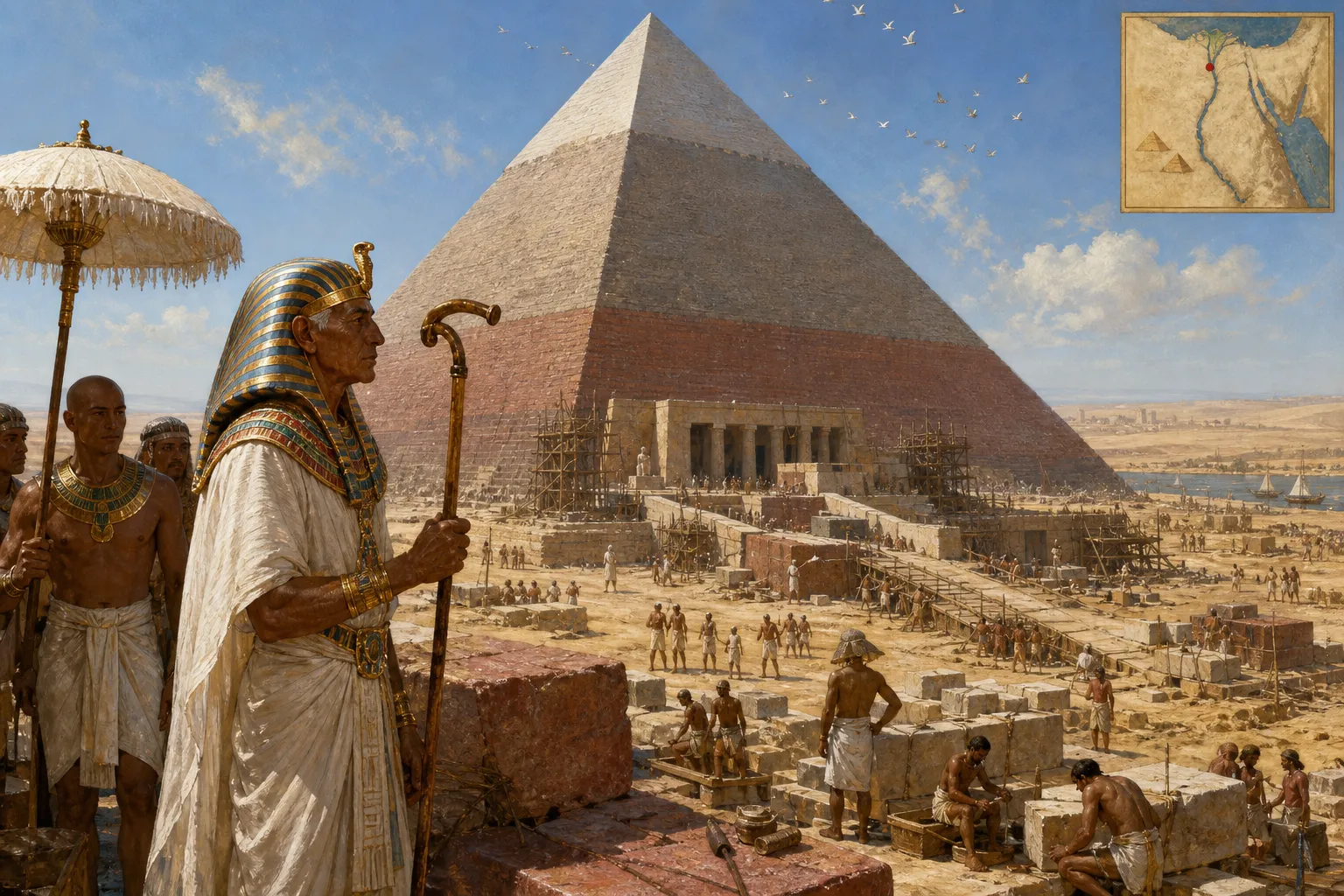 Near the close of his reign, Menkaure, a truly ancient pharaoh now, stood upon the Giza plateau. His body frail, he leaned heavily on his staff, his eyes fixed… Near the close of his reign, Menkaure, a truly ancient pharaoh now, stood upon the Giza plateau. His body frail, he leaned heavily on his staff, his eyes fixed…
