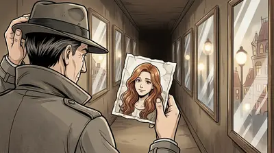 Corbin pulled a crumpled photo from his pocket—a woman's face, serene and smiling. He had to find her killer before another future shattered. Corbin pulled a crumpled photo from his pocket—a woman's face, serene and smiling. He had to find her killer before another future shattered.
