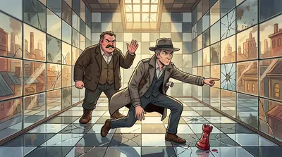 A glint of crimson. A misplaced chess piece. It was there then gone. "That mirror... the 7th from the left," Corbin said, his voice barely a whisper. A glint of crimson. A misplaced chess piece. It was there then gone. "That mirror... the 7th from the left," Corbin said, his voice barely a whisper.