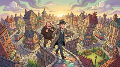 They followed a trail of fractured reflections, each more distorted than the last. Buildings twisted into impossible shapes, the sky bled with unnatural colors… They followed a trail of fractured reflections, each more distorted than the last. Buildings twisted into impossible shapes, the sky bled with unnatural colors…