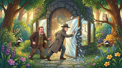 They reached the clock tower, the entrance guarded by shimmering mirrors, each reflecting a different nightmare. Corbin smashed through the mirrors, ignoring… They reached the clock tower, the entrance guarded by shimmering mirrors, each reflecting a different nightmare. Corbin smashed through the mirrors, ignoring…