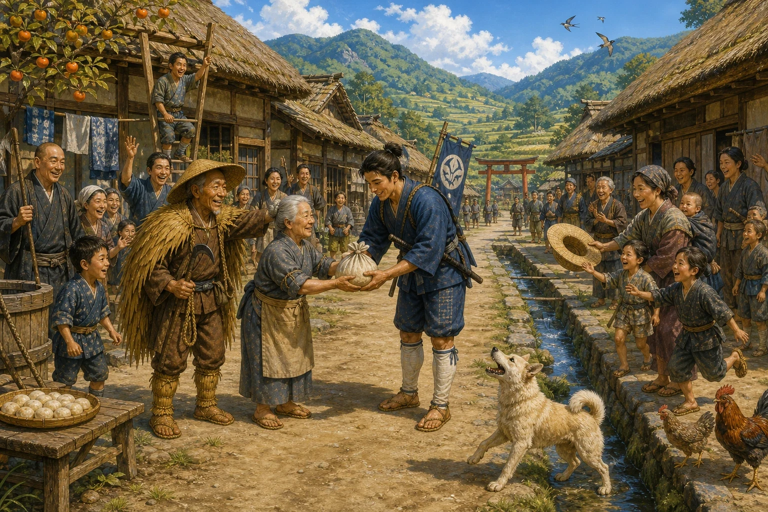 Momotaro grew. He grew faster and stronger than anybody in the valley, and by the time he was eighteen he could carry more firewood than two men and was still…