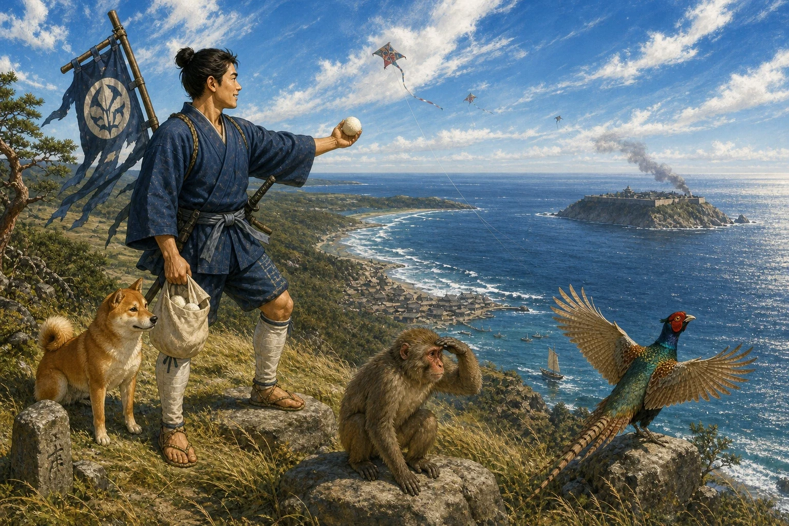 The bamboo ended, and the path climbed one more time, and then there was nothing above them but grass and wind — and below them, a very long way below, the sea.