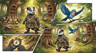 "I'm not lost," Barnaby retorted, puffing out his chest. "I'm... exploring! The Whispering Woods are too small for me. I need to see what else is out there!" "I'm not lost," Barnaby retorted, puffing out his chest. "I'm... exploring! The Whispering Woods are too small for me. I need to see what else is out there!"