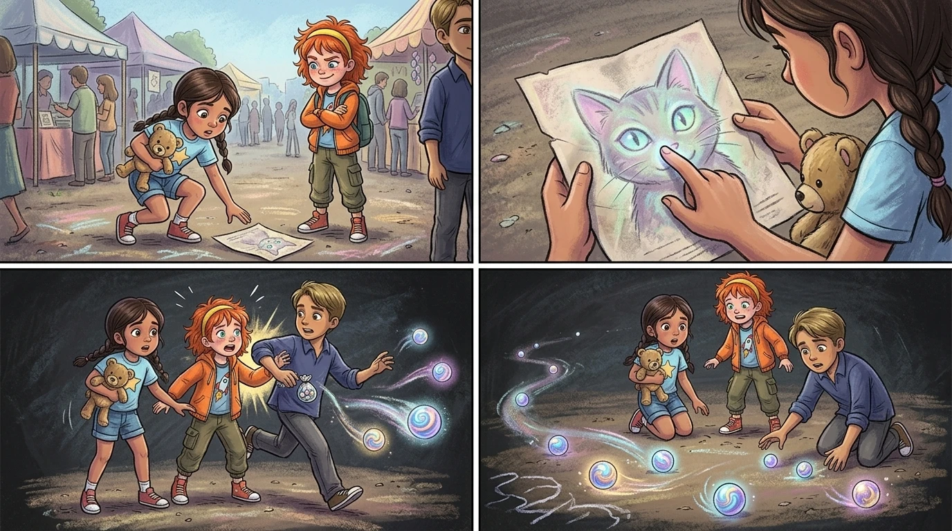 亚斯敏拿起传单，用手指描摹着猫咪发光的眼睛。“迷失在迷宫里……听起来毛骨悚然的。”她低声说道。阿斯特丽德嗤之以鼻。“别傻了！那可能只是个迷宫。