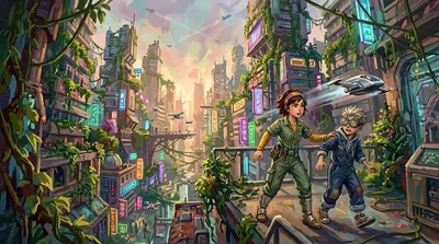 “小心那个无人机，齐普！”玛雅喊道，抓住了朋友的胳膊。一架流线型的银色无人机嗖地飞过，险些擦过齐普的头。她们穿梭于这座被改造的城市中，躲避着霓虹灯和…