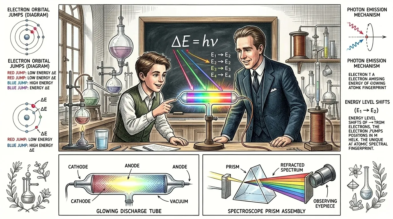 Bohr's model provided a precise, visual mechanism for understanding how atoms interact with light. When an electron absorbs a photon of exact energy, it leaps… Bohr's model provided a precise, visual mechanism for understanding how atoms interact with light. When an electron absorbs a photon of exact energy, it leaps…