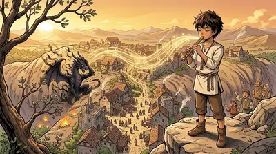 그림자 드레이크는 고통에 울부짖으며 머리를 움켜쥐었습니다. 음악이 거인과의 연결을 방해하여 힘을 약화시키고 있었습니다.