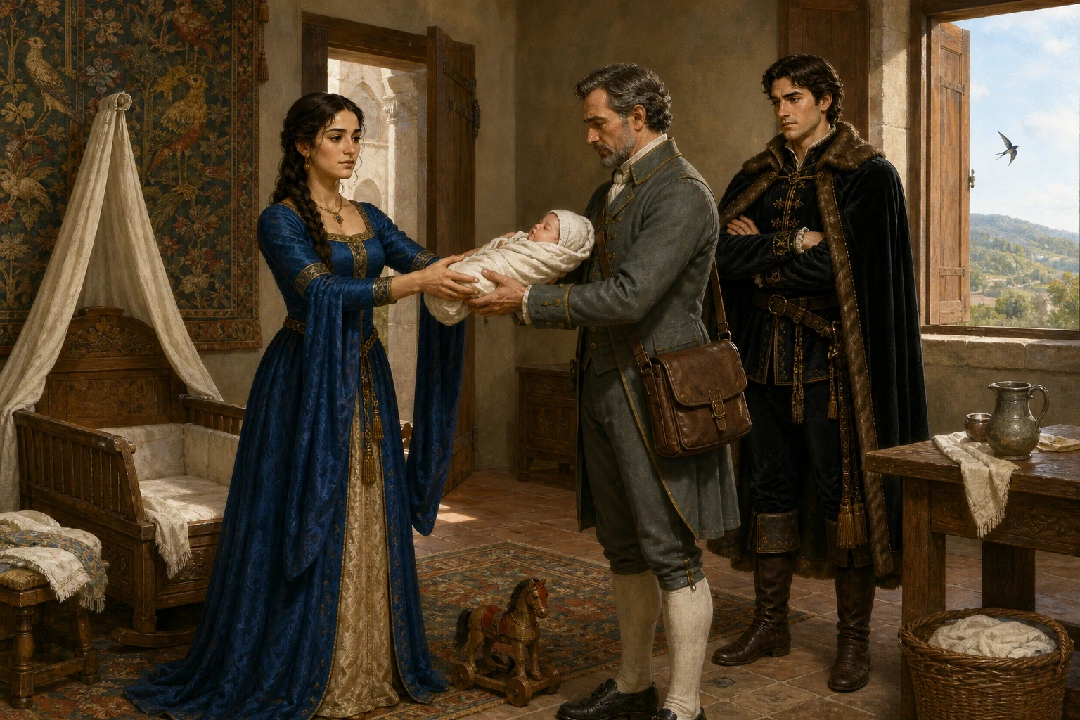When their daughter was born, the whole castle rejoiced — except that soon after, Walter came to Griselda with a grave face. When their daughter was born, the whole castle rejoiced — except that soon after, Walter came to Griselda with a grave face.