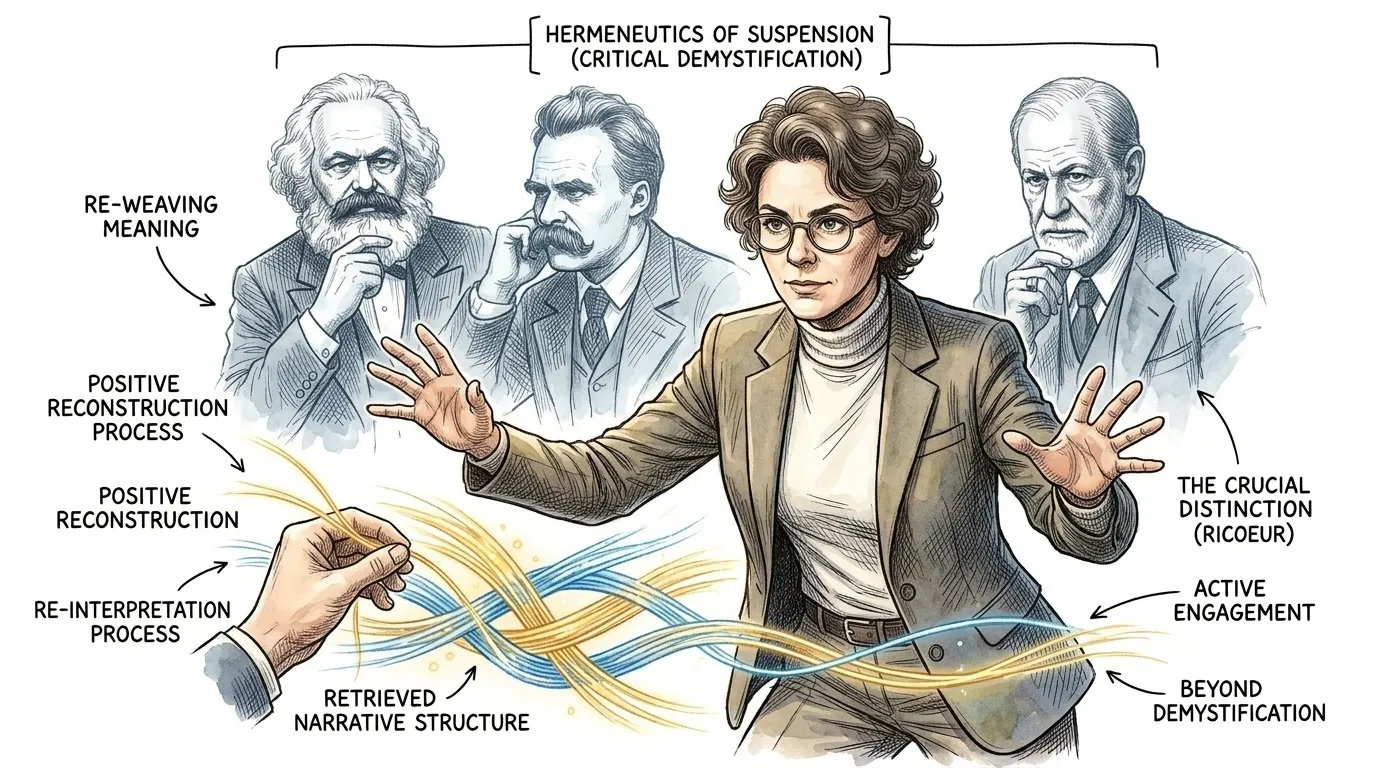 Dr. Reed emphasizes a crucial distinction, her voice steady. "Ricoeur confronted the 'masters of suspicion' – Marx, Nietzsche, Freud – who sought to unmask… Dr. Reed emphasizes a crucial distinction, her voice steady. "Ricoeur confronted the 'masters of suspicion' – Marx, Nietzsche, Freud – who sought to unmask…