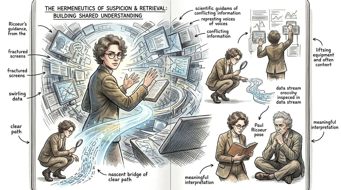 Dr. Reed turns to the pressing issues of our time, her gaze earnest. "In today's complex world, bombarded by conflicting information, Ricoeur's framework offers… Dr. Reed turns to the pressing issues of our time, her gaze earnest. "In today's complex world, bombarded by conflicting information, Ricoeur's framework offers…