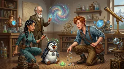 巴纳比撒下瓶盖时，皮普的眼睛瞪大了。他摇摇摆摆地走向那些闪闪发光的东西，完全忘记了自己对泡菜的厌恶。露娜迅速挤了一点点泡菜汁到一个小碟子里。