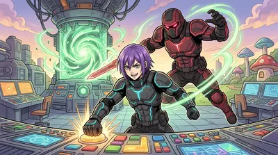 Phoenix slammed their fist on the final key, sending the override frequency surging through the system. The reactor core shuddered, its ominous green glow…